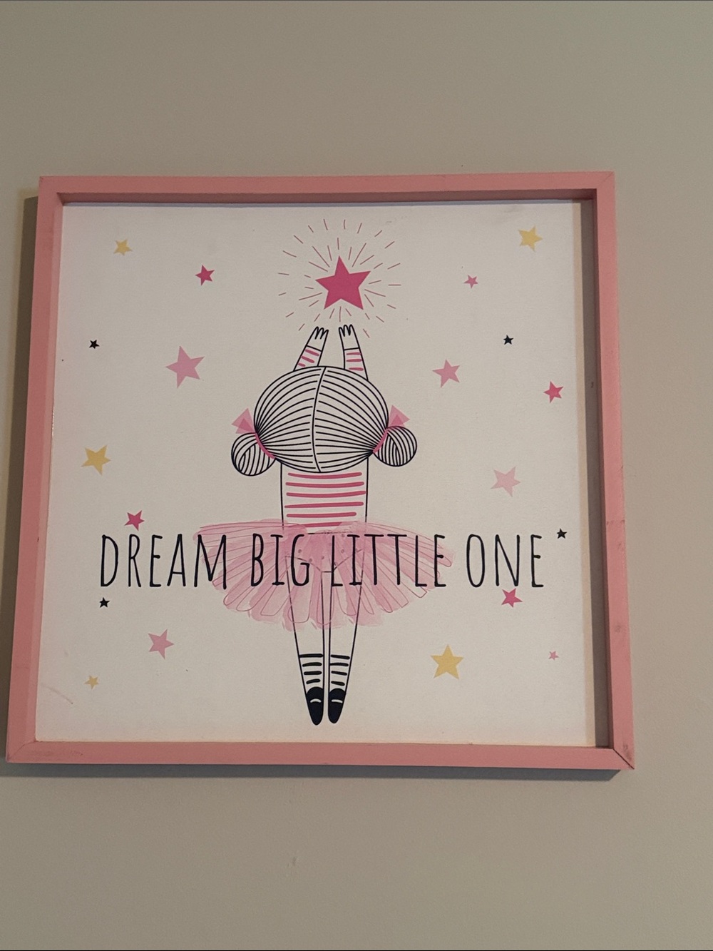 Dream Big Little One Pink Ballet Wall Art